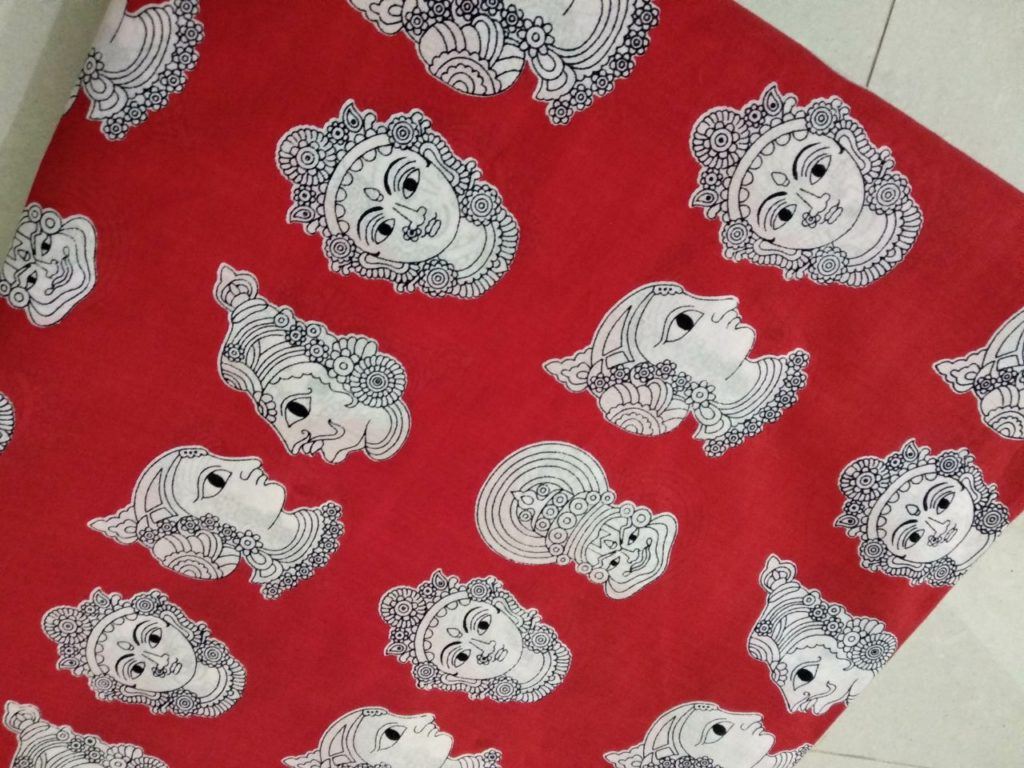 Kalamkari print running cotton dress material