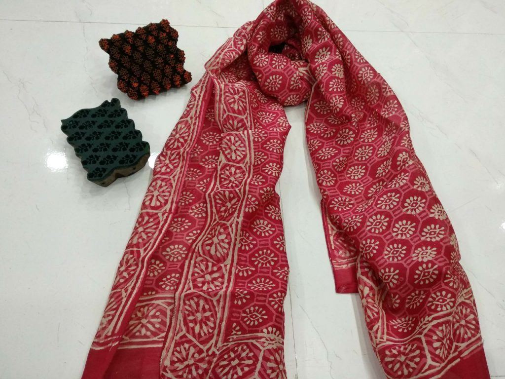 Jaipuri Chanderi silk stole