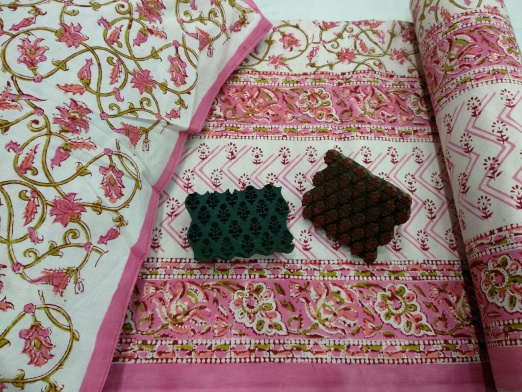 Jaipuri Double bedspread with 2 pillow covers