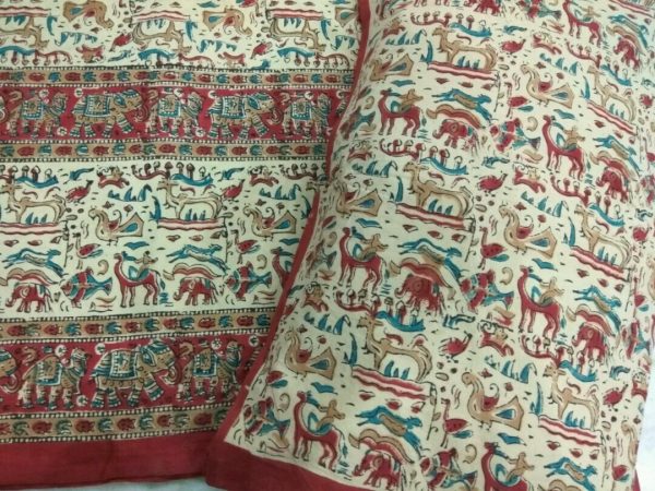 Cotton double size bedspread 7/9 feet with two pillow cover