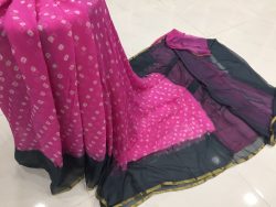Magenta prussion color casual wear chiffon saree with blouse piece