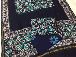 Black dabu batik print casual wear chanderi salwar kameez set