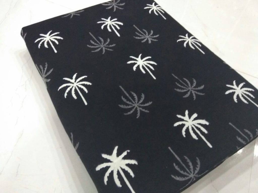 Black bagru tree print cotton running material