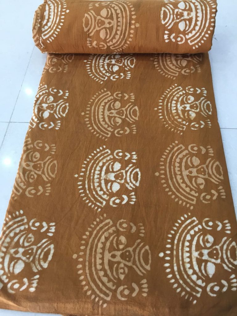 Kalamkari bagru print running material (Bronze, Black, Pink)