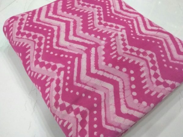 Bronze pink bagru print cotton running material