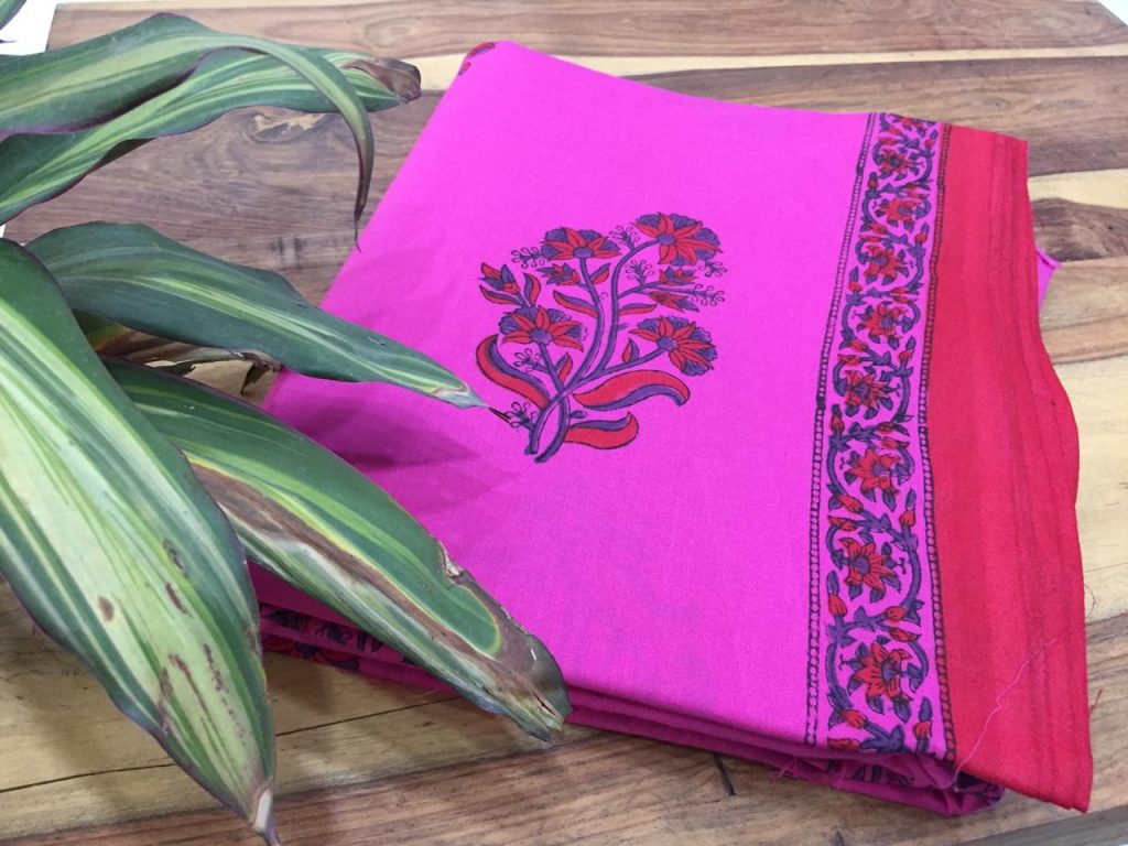 Magenta pink running cotton kurti material