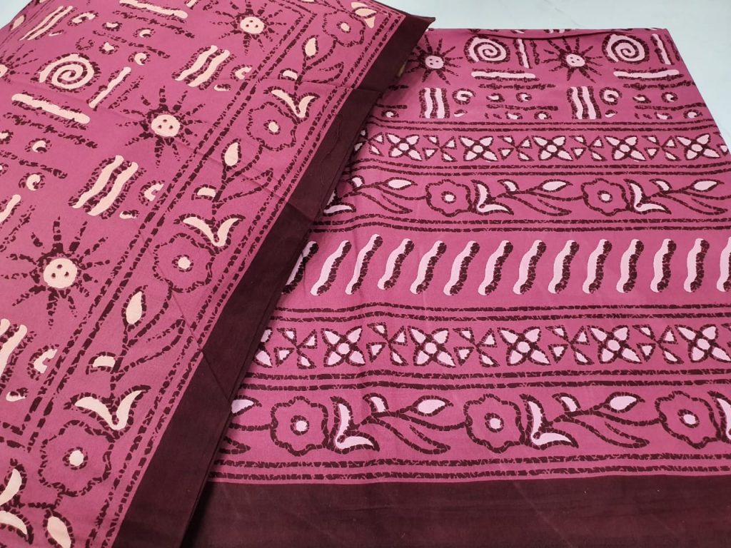 Cerise Pink  jaipuri bedsheet with pillow cover