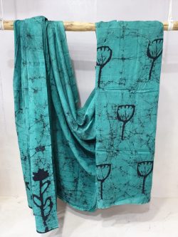 Dark Turquoise Exclusive Cotton saree with blouse