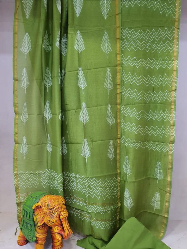 Party wear Traditional green chanderi suit set