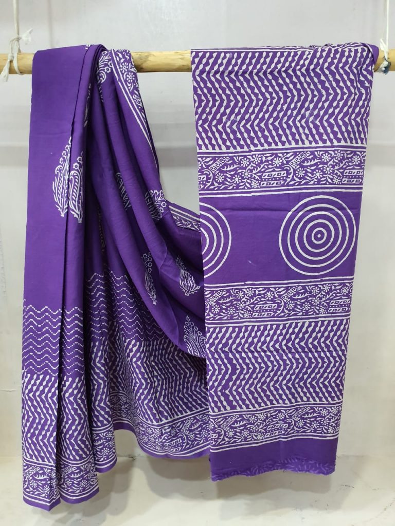 Regular wear Amethyst Exclusive Cotton saree with blouse