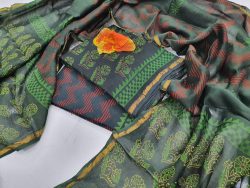 Traditinal Viridian and Spring green chanderi salwar kameez suit