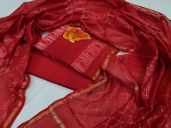 Crimson Partywear Chanderi Silk suit chanderi dupatta