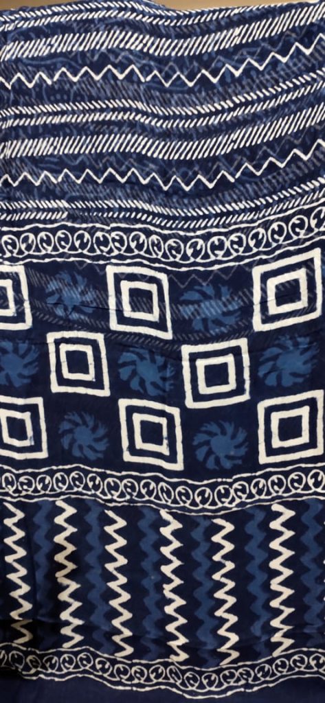 Navy blue beautiful Chiffon saree with blouse
