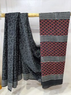 black cotton malmal saree for blouse