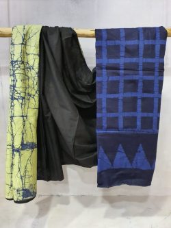 Black and Blue Cotton saree
