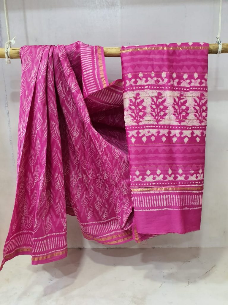 partywear Pink Chanderi saree with blouse for women