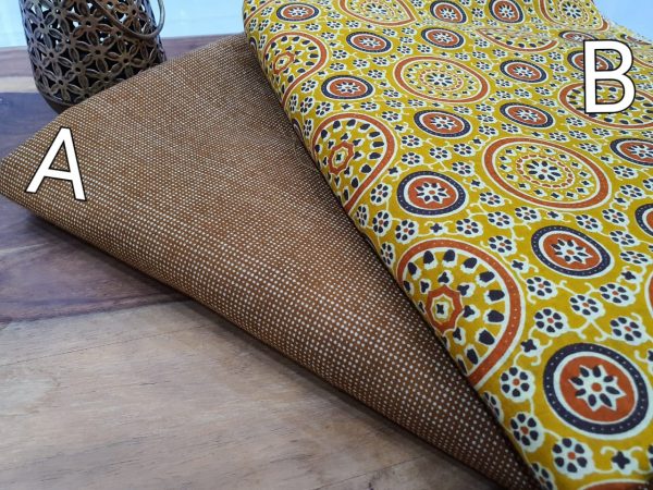 bagru print Copper and brown cotton running material set