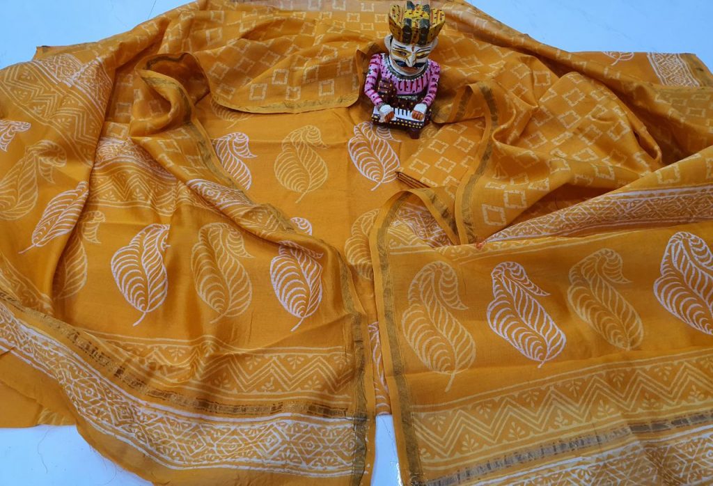 Partywear Traditional Amber chanderi suit set