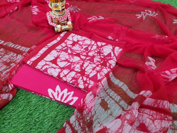 beautiful Cerise pink Cotton chudhidar set