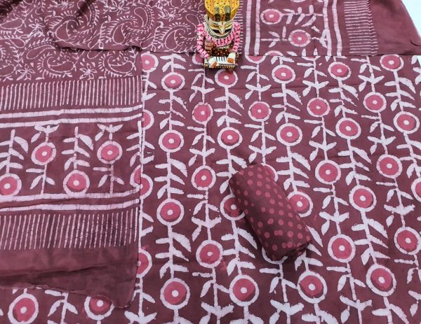 Deep Blush bagru print cotton suit set With salwar kameez