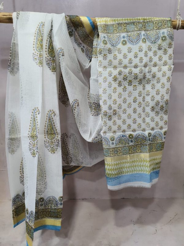 Jaipuri White kota doria saree for women