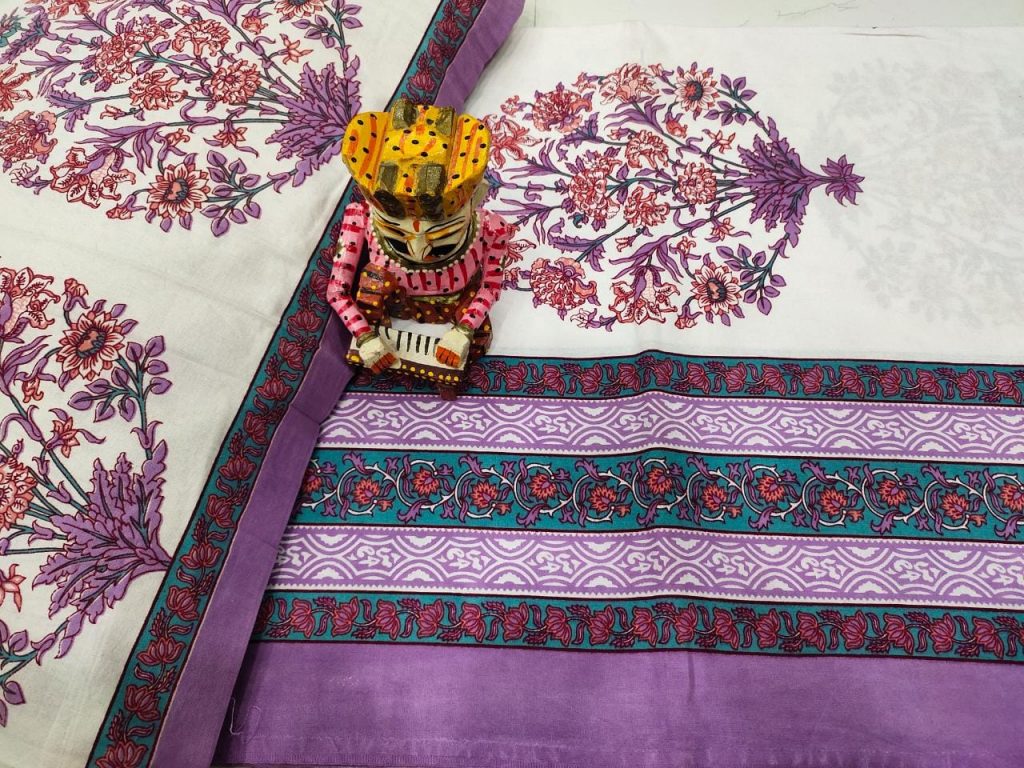 Amethyst double size bedsheet 90/108 with pillow cover