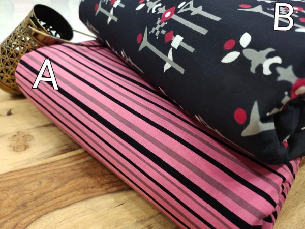 Jaipuri Blush pink and black Pure cotton runnning material set