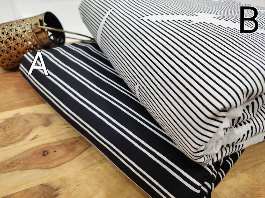 Bagru print black and white pure cotton running dress material set