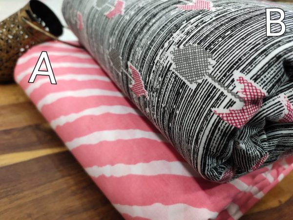 Pink and black Bagru print pure cotton running dress material set