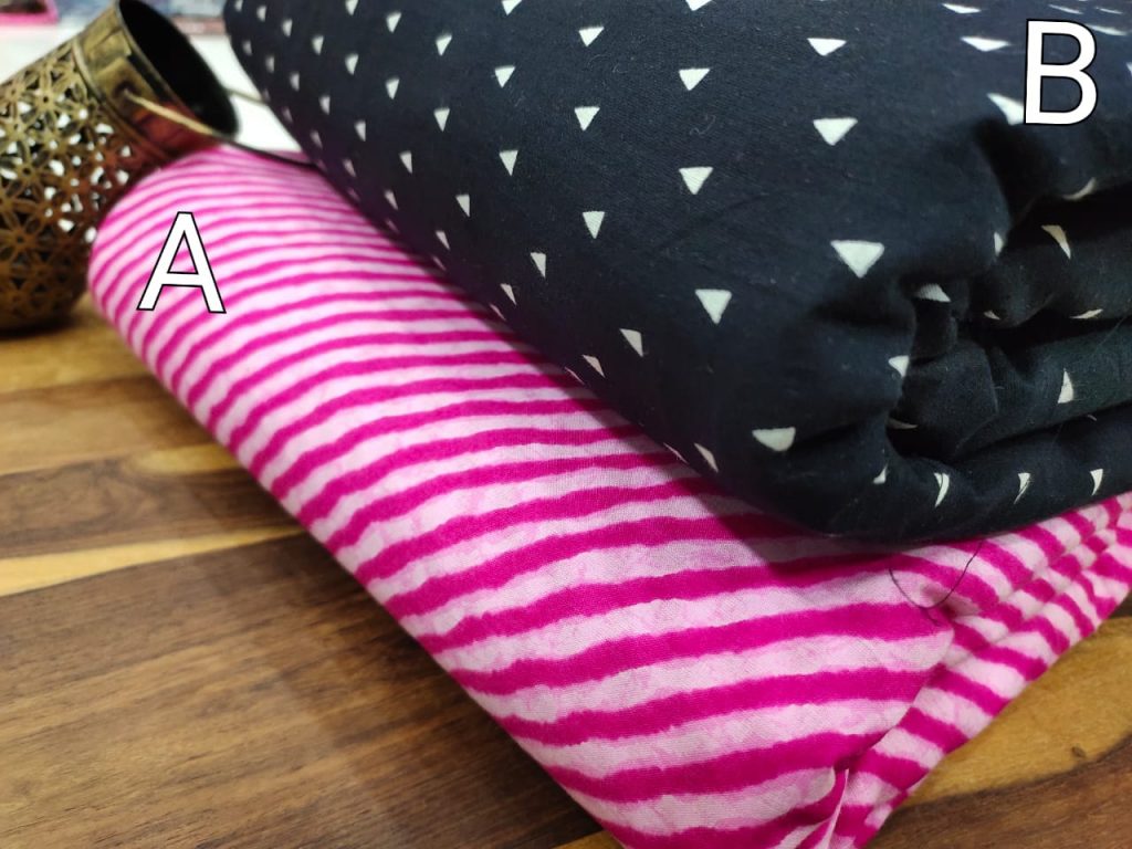 Pink and black pure cotton running material set