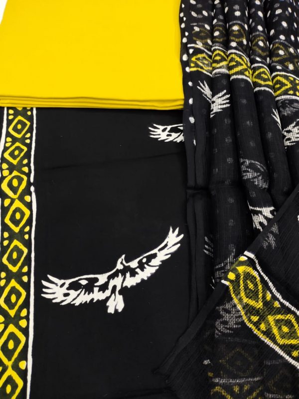 Black and yellow pure cotton ethnic wear salwar Kameez suits online