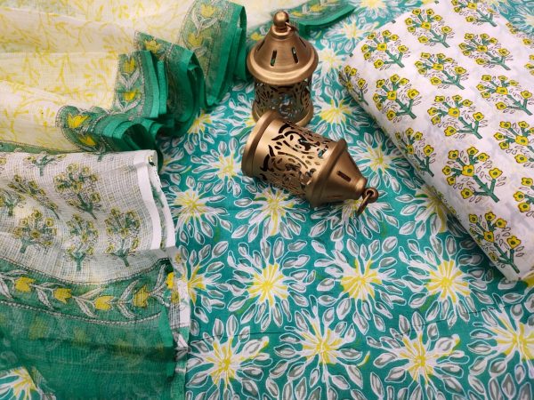 Jungle green cotton ethnic wear salwar Kameez suits online