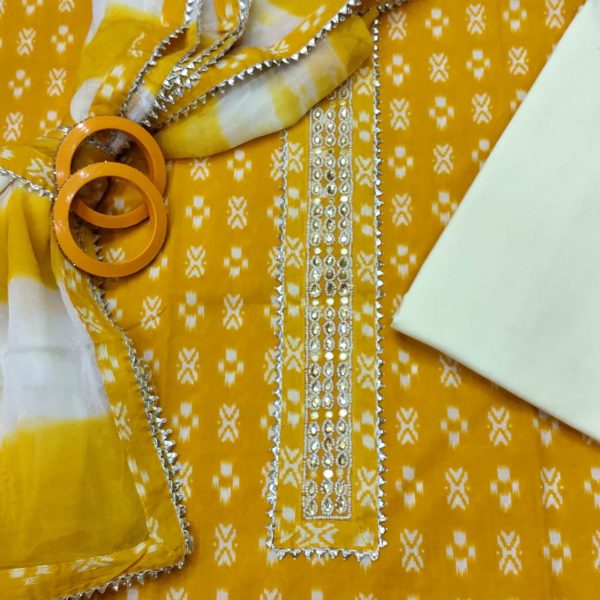 Amber gota Hand work cotton embroidery suits price