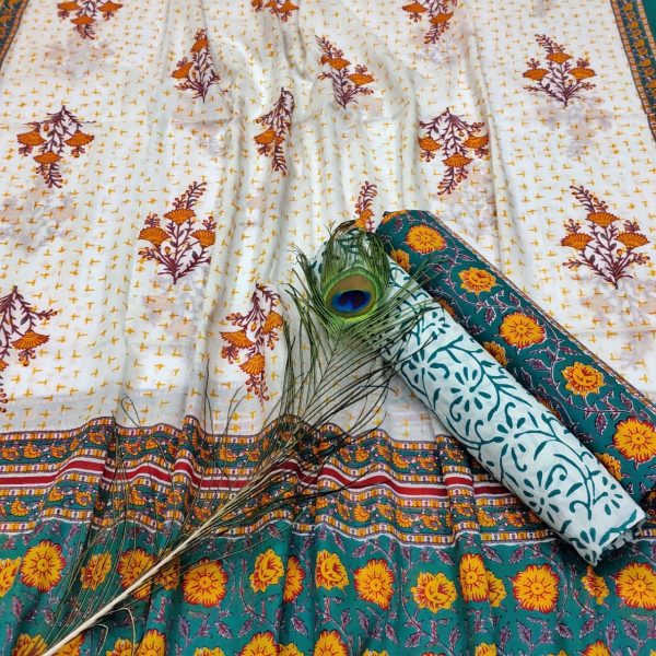 Jungle green dress designs for cotton salwar kameez