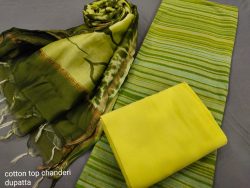 Lime ethnic wear ladies suit with chanderi dupatta