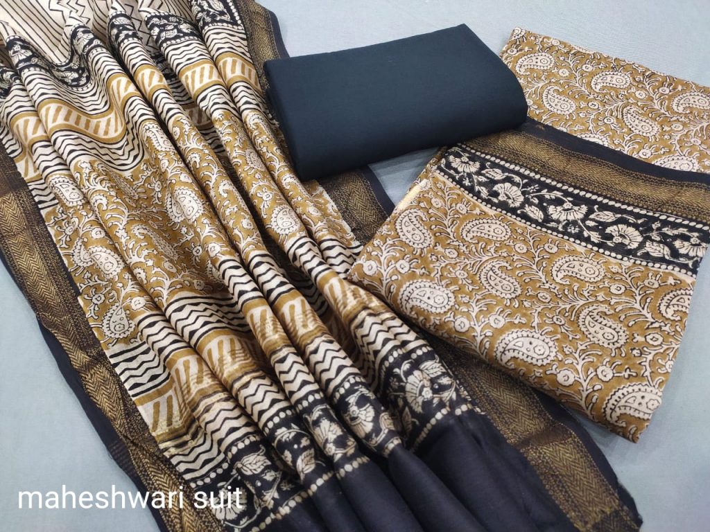 Copper maheshwari silk suit ethnic ladies suits online