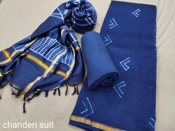 Persian blue chanderi salwar suit online