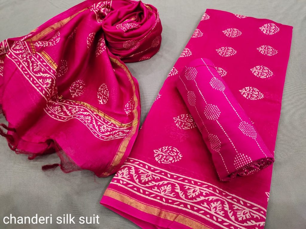 Ruby chanderi suit with dupatta