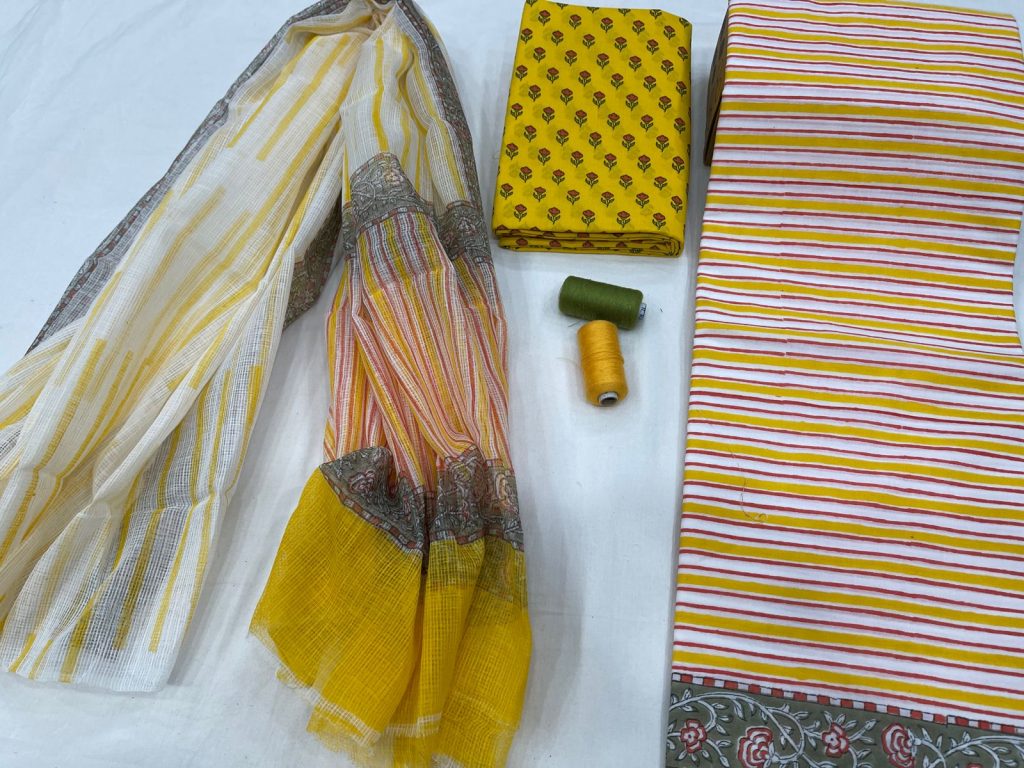 Yellow cotton ethnic wear salwar Kameez suits online