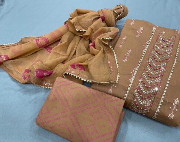 Copper cotton embroidery salwar kameez price
