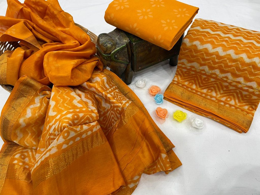 Amber maheshwari silk suit set with dupatta