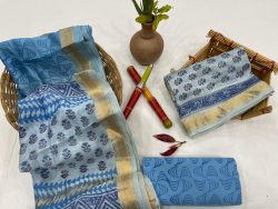 Baby blue maheshwari silk suit set with dupatta online