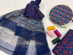 Blue pure cotton salwar suits online