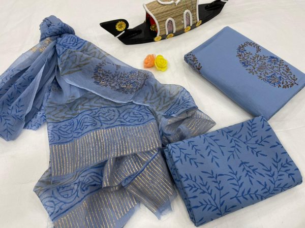 blue Yonder cotton salwar kameez suit set