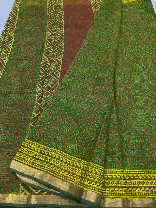 Sap Green kota doria sarees in jaipur