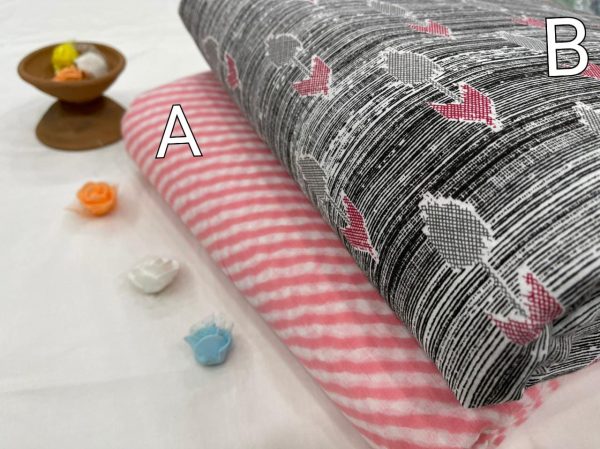Pink And Black white pure cotton running fabric