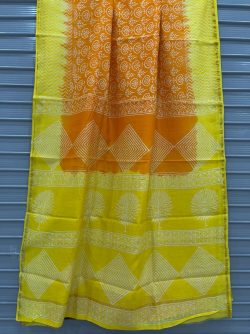 Yellow handloom chanderi silk saree