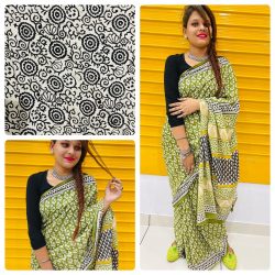 Green cotton sarees with price