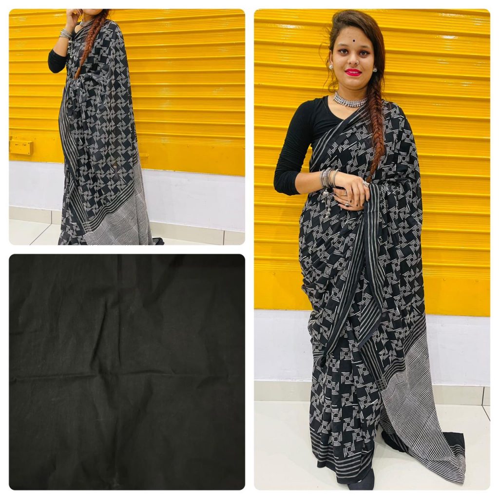 Black mulmul cotton sarees online india