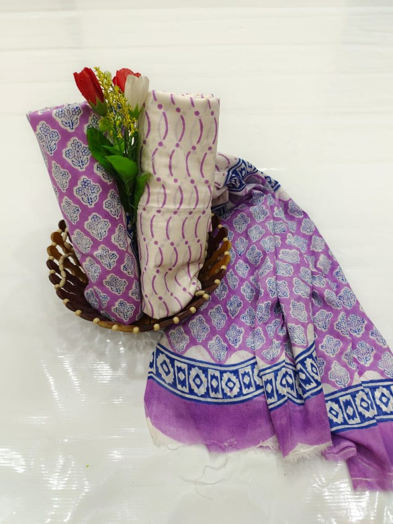 Amethyst cotton suit pieces with price